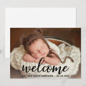 Bienvenue Nouvelle carte blanche Faire-part bébé (Devant / Derrière)