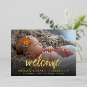 Bienvenue nouvelle carte Faire-part de naissance b (Debout devant)