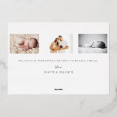 Bienvenue nouvelle carte Faire-part de naissance b (Verso)