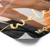 bienvenue or style script mariage photo poster (Coin)