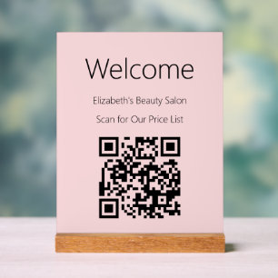 Bienvenue Pale Pink Scan QR Code pour la liste de 