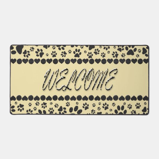 Bienvenue Pâtes de chien noir et blanc Pot Polka s (Recto)
