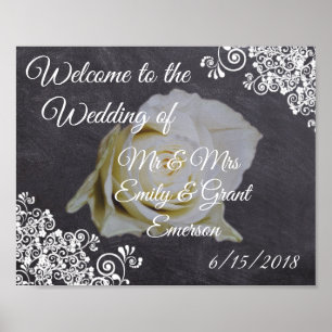 Bienvenue personnalisée au mariage de Rose Tableau