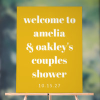 Bienvenue personnalisée en jaune gras pour couples