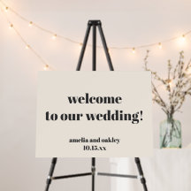Bienvenue personnalisée mariage gras rétro ivoire