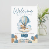 Bienvenue petite invitation d'un baby shower (Debout devant)