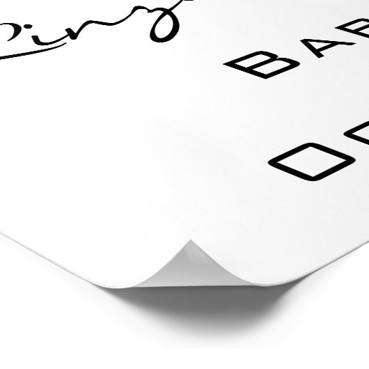 Bienvenue Poster Baby shower or rose Ballons (Coin)