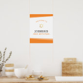BIENVENUE POSTER bar mitzvah simple orange gras (Cuisine)