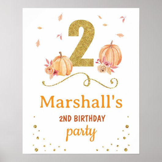 Bienvenue Poster de fête d'anniversaire Citrouille (Devant)