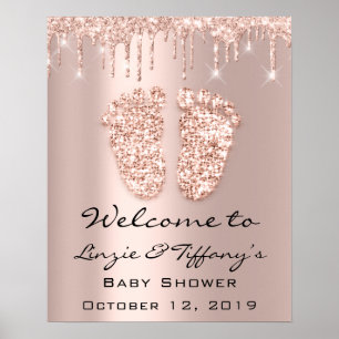 Bienvenue Poster Rose Drivers Baby shower Girl Boy