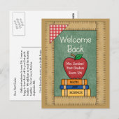 Bienvenue Retour à la carte postale de l'école (Devant / Derrière)