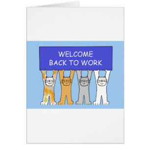 Bienvenue Retour au travail Cartoon Cats