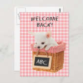 Bienvenue retour carte postale chiot (Devant / Derrière)