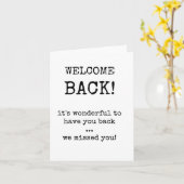 Bienvenue Retour Nous Avons Manqué Votre Carte (Fleur jaune)