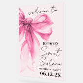 Bienvenue Ruban Rose Coquette Script Douce 16 Blus (Angle)