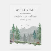 Bienvenue rustique aquarelle forêt verte bois (Recto)
