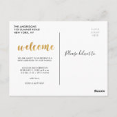 BIENVENUE, script amusant carte postale faire-part (Dos)