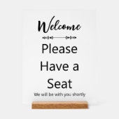 Bienvenue (Script) Veuillez vous asseoir Blanc (Recto)