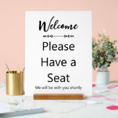Bienvenue (Script) Veuillez vous asseoir Blanc (Mariage)
