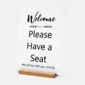 Bienvenue (Script) Veuillez vous asseoir Blanc (Angle)