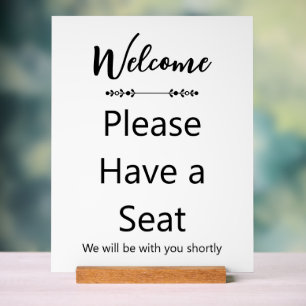 Bienvenue (Script) Veuillez vous asseoir Blanc