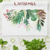 Bienvenue Serviette de Noël, rose/vert Poinsettia (Plié)