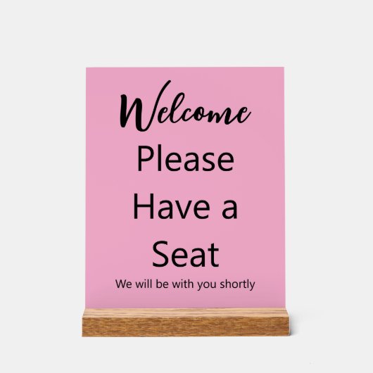 Bienvenue S'il vous plaît avoir un siège rose et n (Recto)