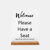 Bienvenue S'il vous plaît, prenez un siège Nous se (Recto)