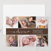 Bienvenue Six Photo Collage Faire-part de naissanc (Devant / Derrière)