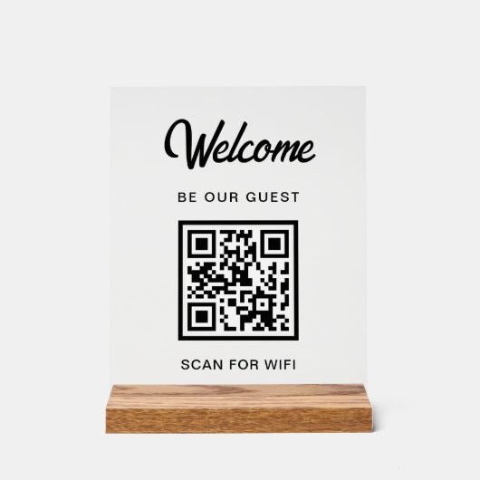 Bienvenue Soyez Notre Invité Scan For QR Code Wifi (Recto)