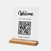 Bienvenue Soyez Notre Invité Scan For QR Code Wifi (Angle)