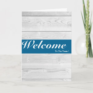 Bienvenue Sur La Carte Bleue Minimale Blanc De L'É