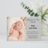 Bienvenue Sur La Carte Faire-part de naissance Mon (Debout devant)