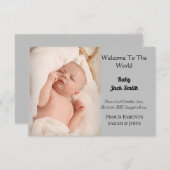 Bienvenue Sur La Carte Faire-part de naissance Mon (Devant / Derrière)