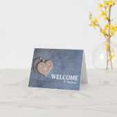 Bienvenue Sur La Carte Postale Coeur De Chalkboard (Fleur jaune)