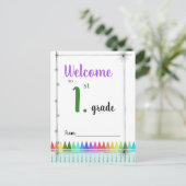 Bienvenue sur la carte postale de 1ère classe (Debout devant)