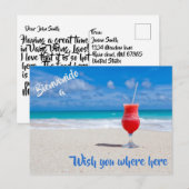 Bienvenue sur la carte postale de la plage avec Re (Devant / Derrière)