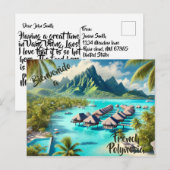 Bienvenue sur la carte postale de Polynésie frança (Devant / Derrière)