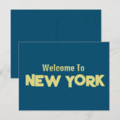 Bienvenue Sur La Carte Postale New York (Devant / Derrière)