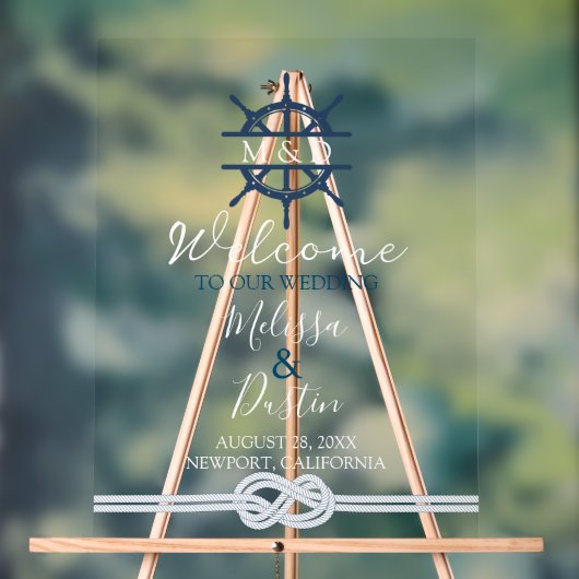 Bienvenue sur le thème nautique de mariage de bate (Neutre)