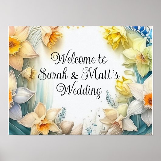 Bienvenue sur notre affiche mariage (Devant)