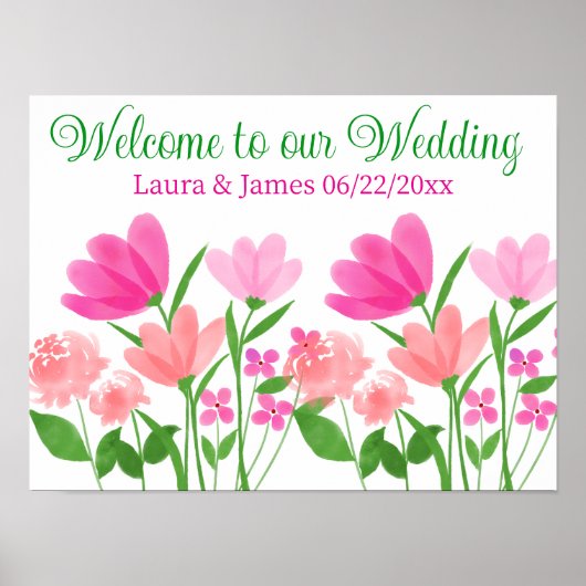 Bienvenue sur notre affiche mariage (Devant)