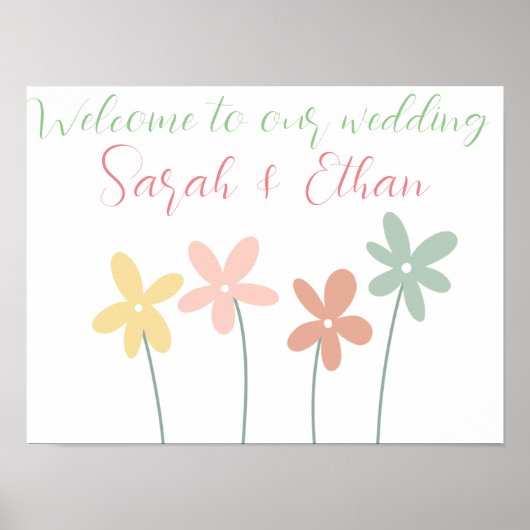 Bienvenue sur notre affiche mariage (Devant)