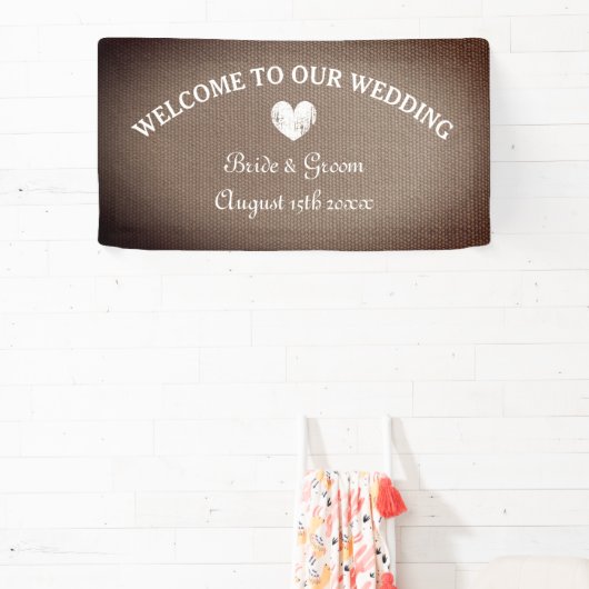 Bienvenue sur notre mariage de bannière thème burl (Insitu)