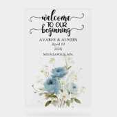 Bienvenue sur notre panneau de mariage en acryliqu (Recto)