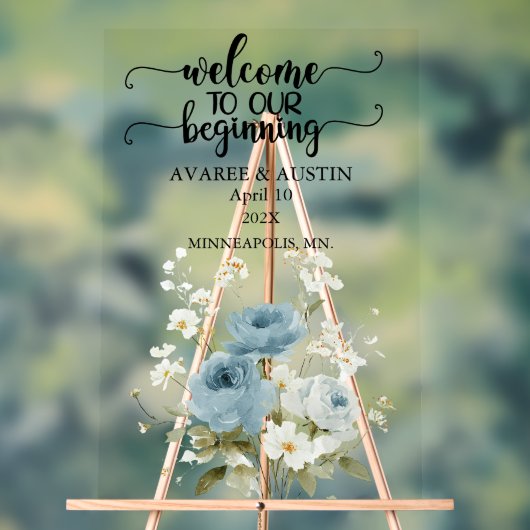 Bienvenue sur notre panneau de mariage en acryliqu (Neutre)