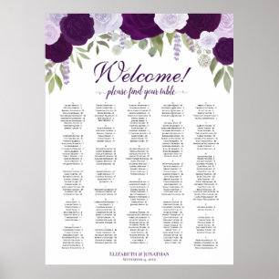 Bienvenue ! Tableau alphabétique Rose pourpre