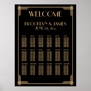 Bienvenue Tableau de siège Mariage Black Deco