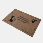 Bienvenue : Tapis de porte à thème pour chat (Incliné)