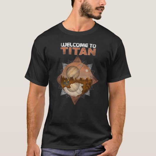Bienvenue Titan Retro Space Art Sci Fi T-Shirt (Devant)